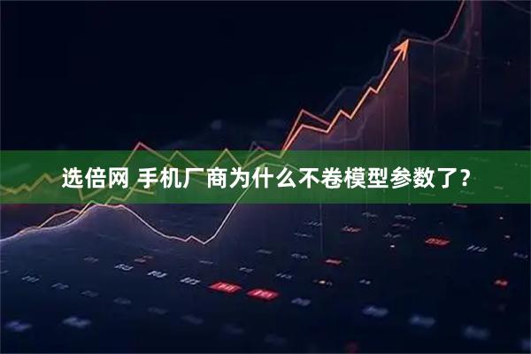 选倍网 手机厂商为什么不卷模型参数了?